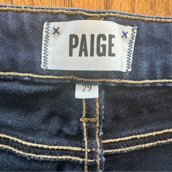 Paige Skyline Skinny Jeans Medium Dark Wash Blue Denim Size 29 Casual - Picture 11 of 14